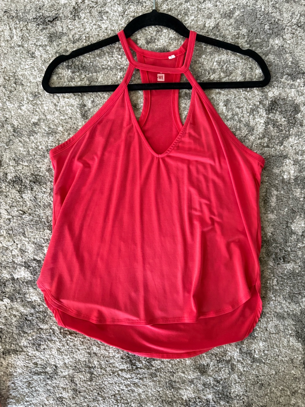 Me to We Bright Red Racerback Tank Top